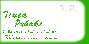 timea pahoki business card